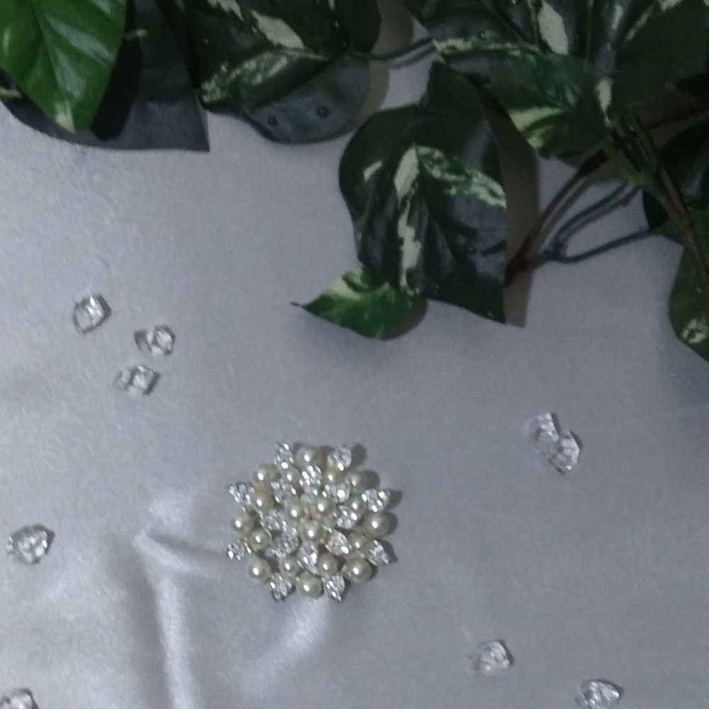 Pearl Rhinestone Brooch